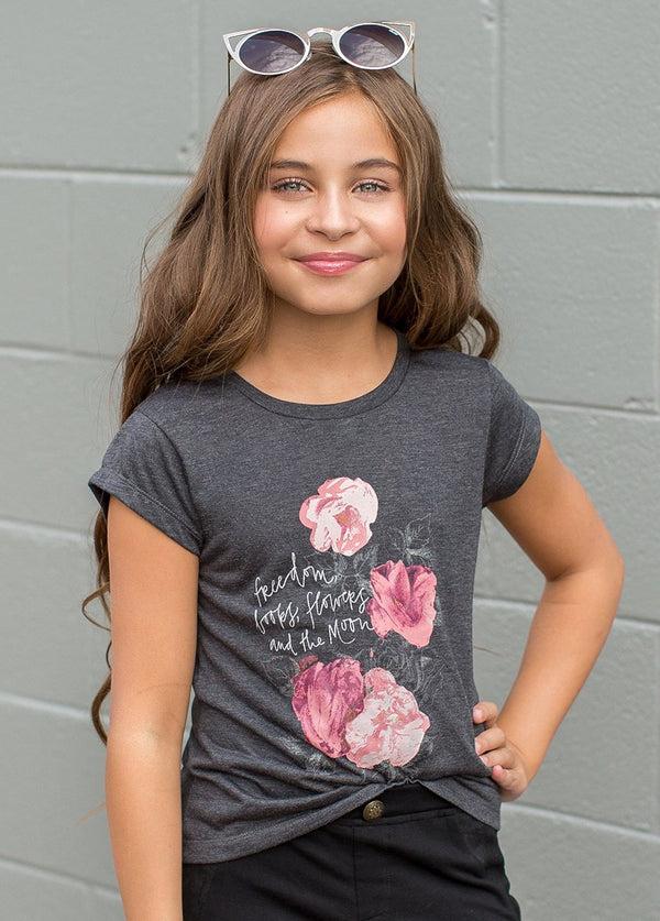 Freedom Tee in Charcoal