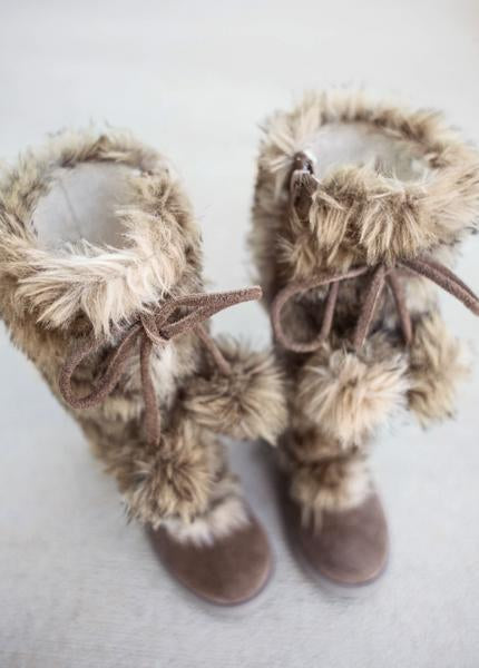 Belinda Fur Boots in Sable