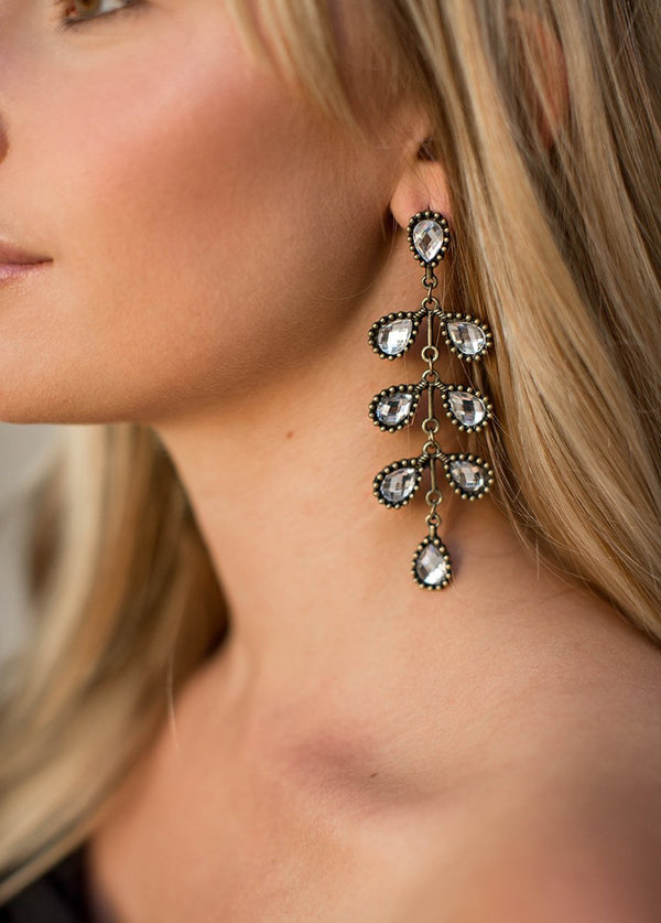 Isabeau Earrings in Crystal