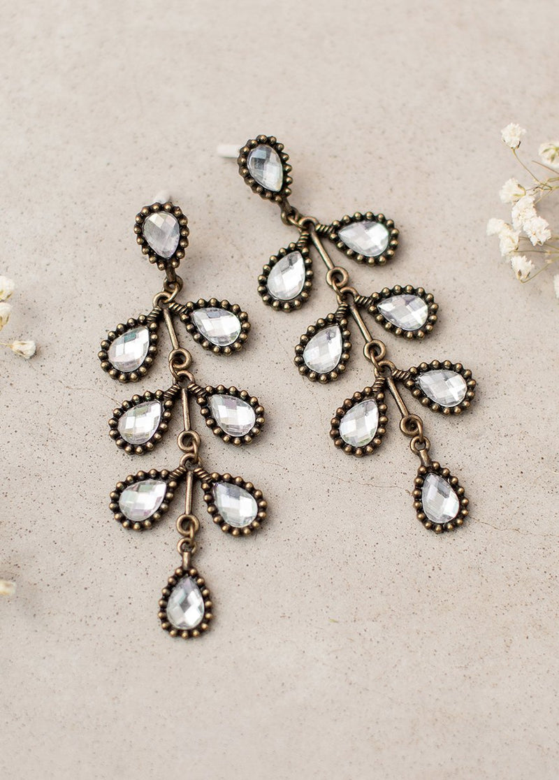 Isabeau Earrings in Crystal