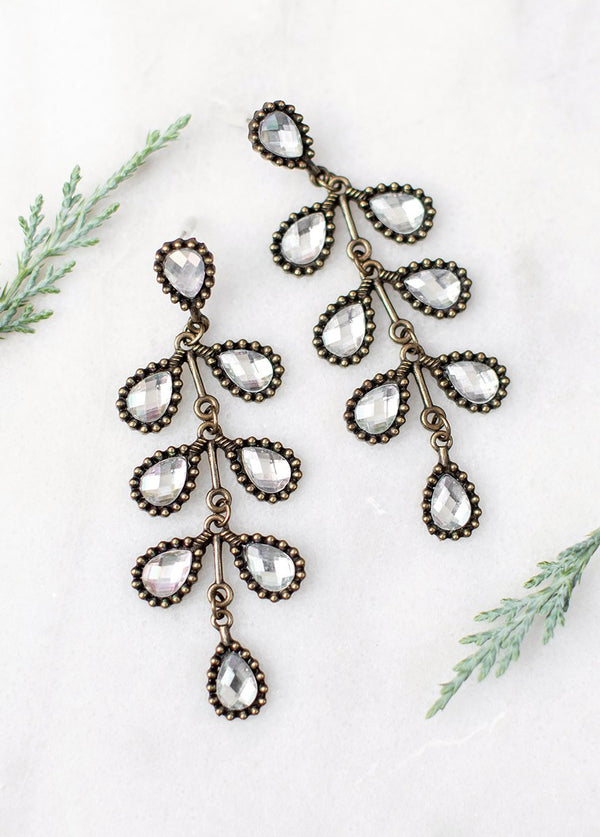 Isabeau Earrings in Crystal