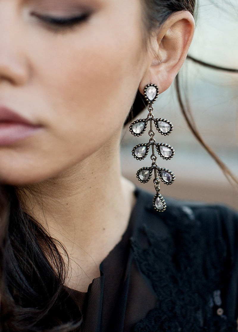 Isabeau Earrings in Crystal
