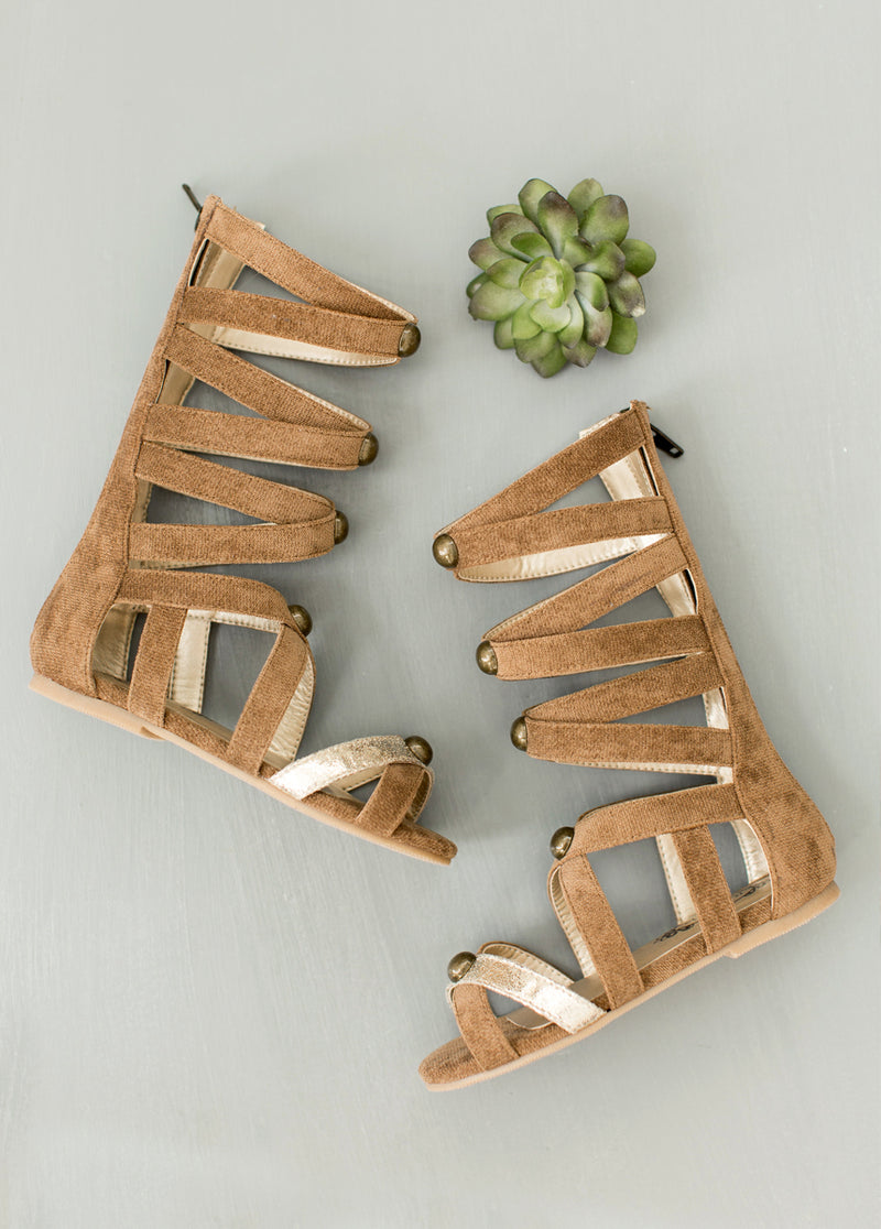 *COMING SOON -- February 7th* Jenna Gladiator in Brown and Gold