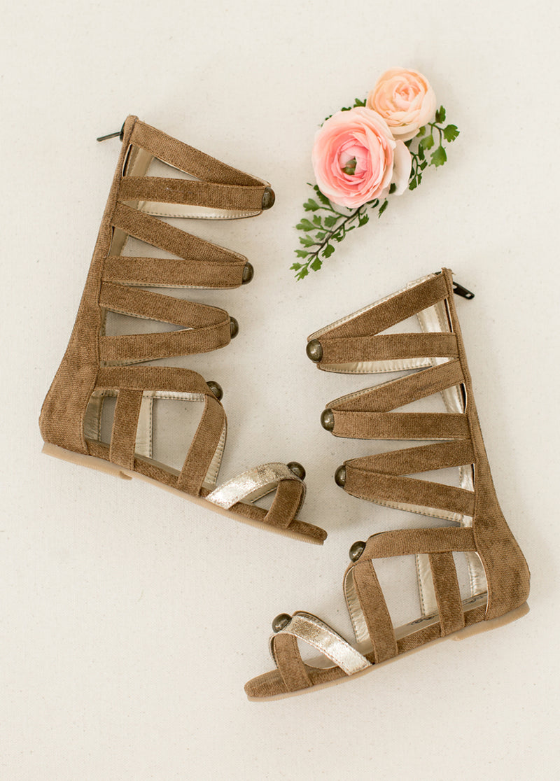 *COMING SOON -- February 7th* Jenna Gladiator in Brown and Gold