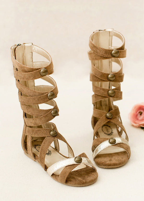 *COMING SOON -- February 7th* Jenna Gladiator in Brown and Gold