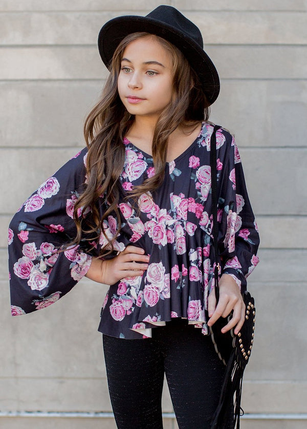 *NEW* Kayla Top in Black Floral