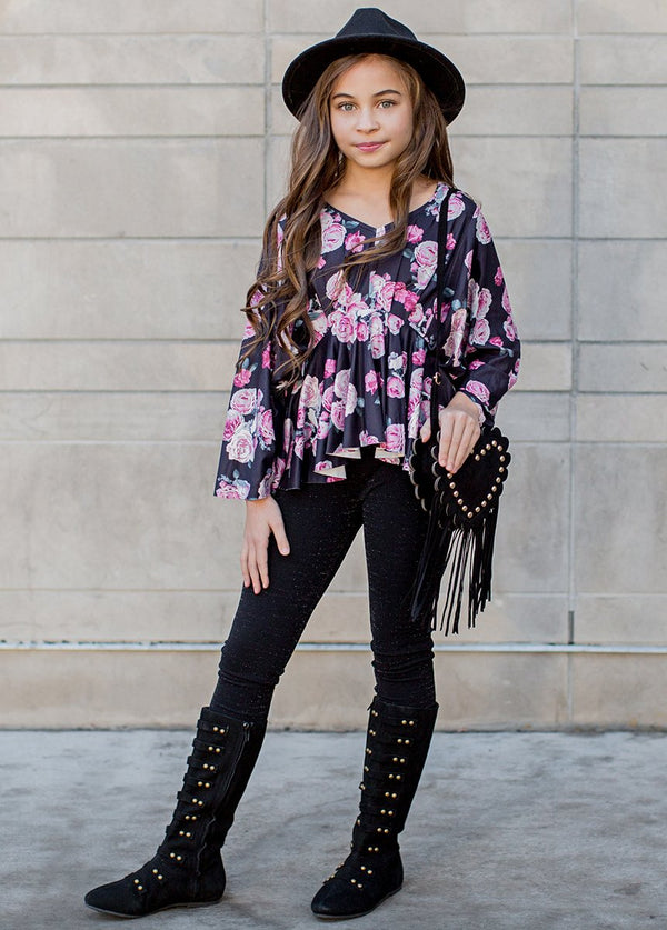 *NEW* Kayla Top in Black Floral