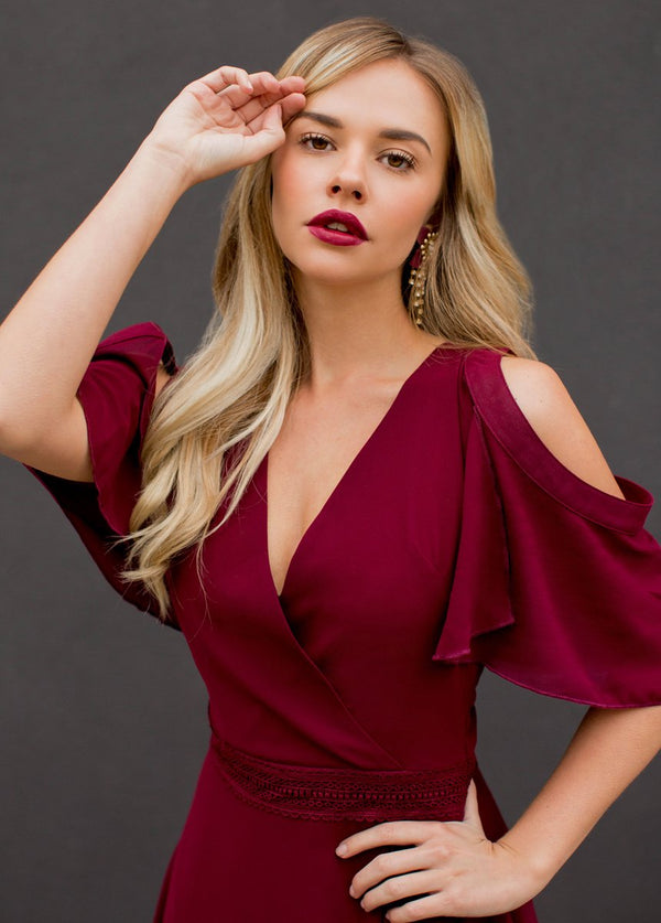 Kennedy Dress in Burgundy