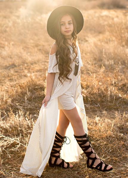 Lakey Romper in Cream Dot