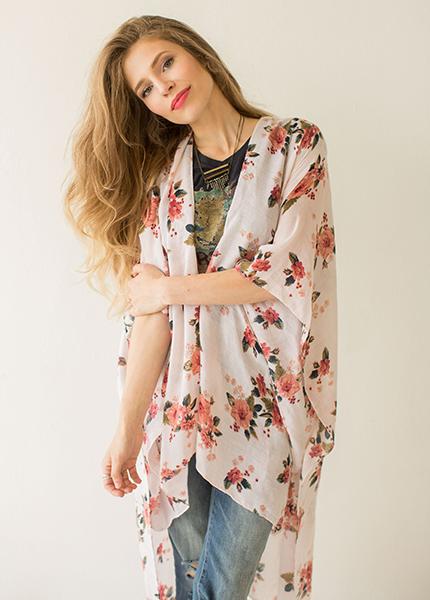 Women's Lara Duster in Cream Floral