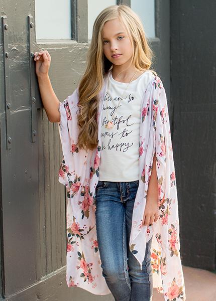 Lara Duster in Cream Floral