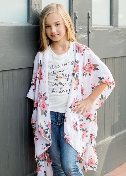 Lara Duster in Cream Floral