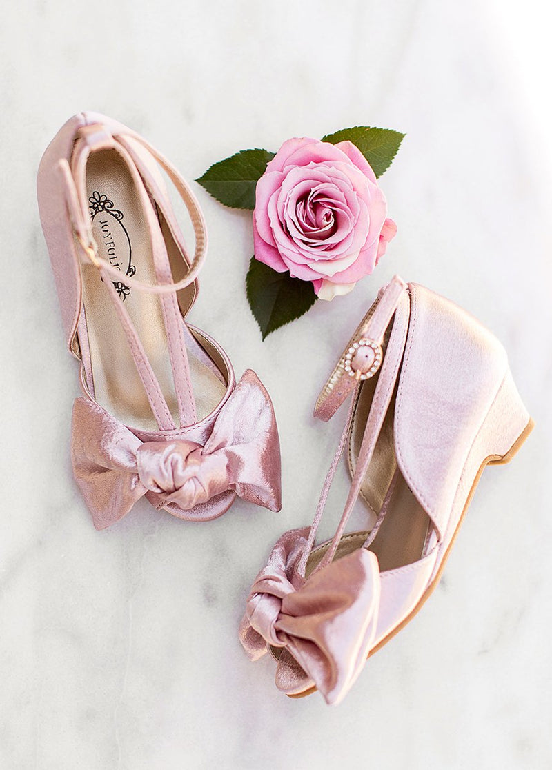 Lucia Heel in Blush Satin