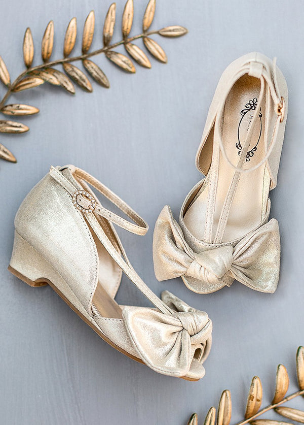 Lucia Heel in Gold Satin