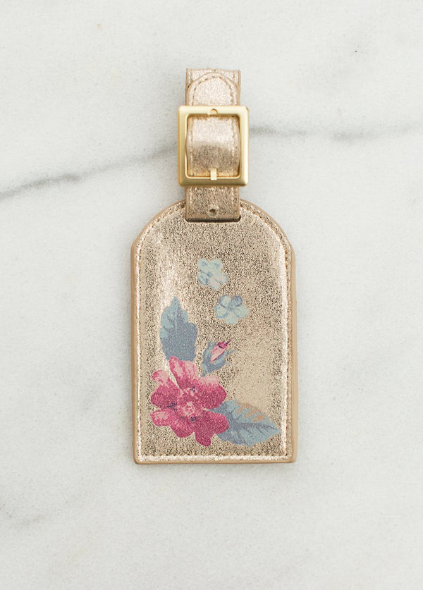 *NEW* Au Revoir Floral Luggage Tag in Metallic