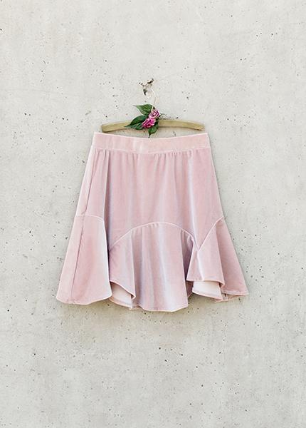 Maeve Skirt in Blush Velvet