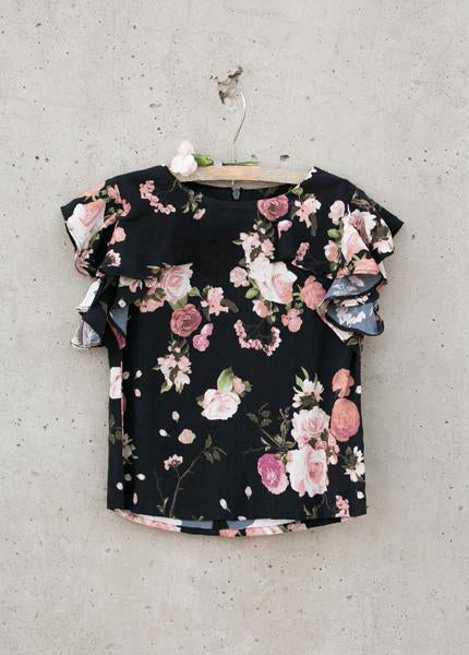 Tulip Ruffle Top in Floral