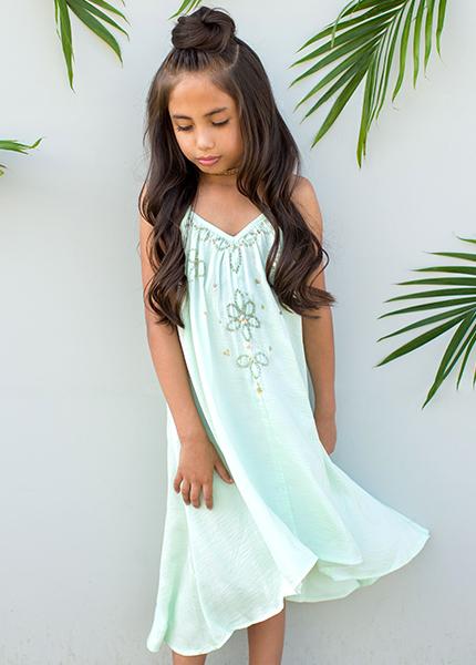 Meadow Dress in Pale Aqua