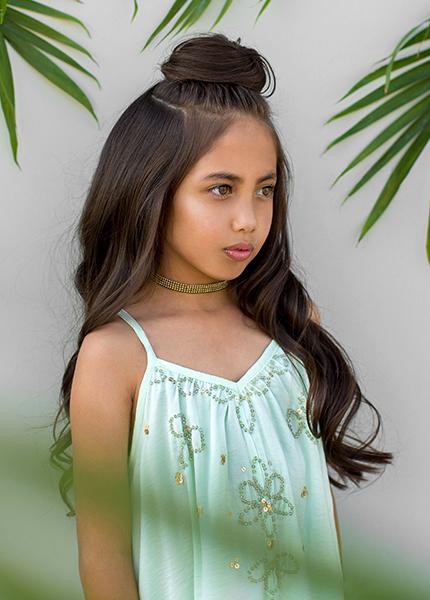 Meadow Dress in Pale Aqua