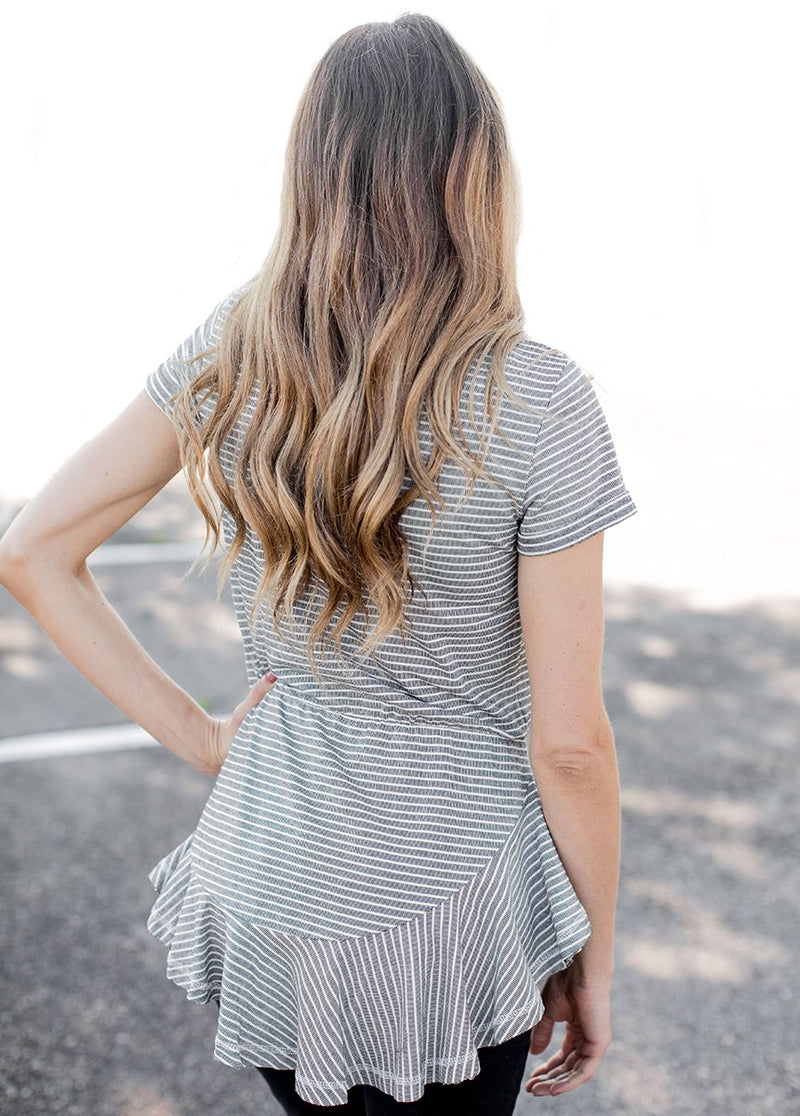 Myra Top in Black Stripe