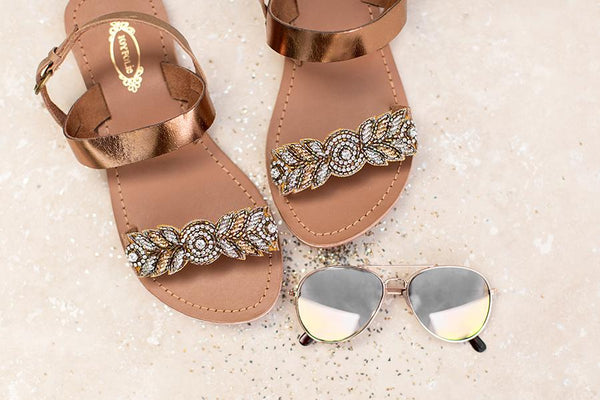Women's Nikita Leather Sandals in Bronze