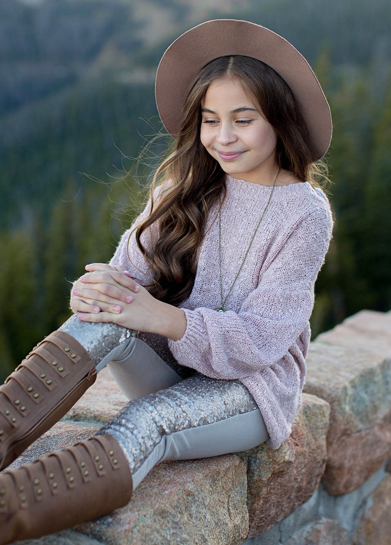 Olina Sweater in Pale Rose