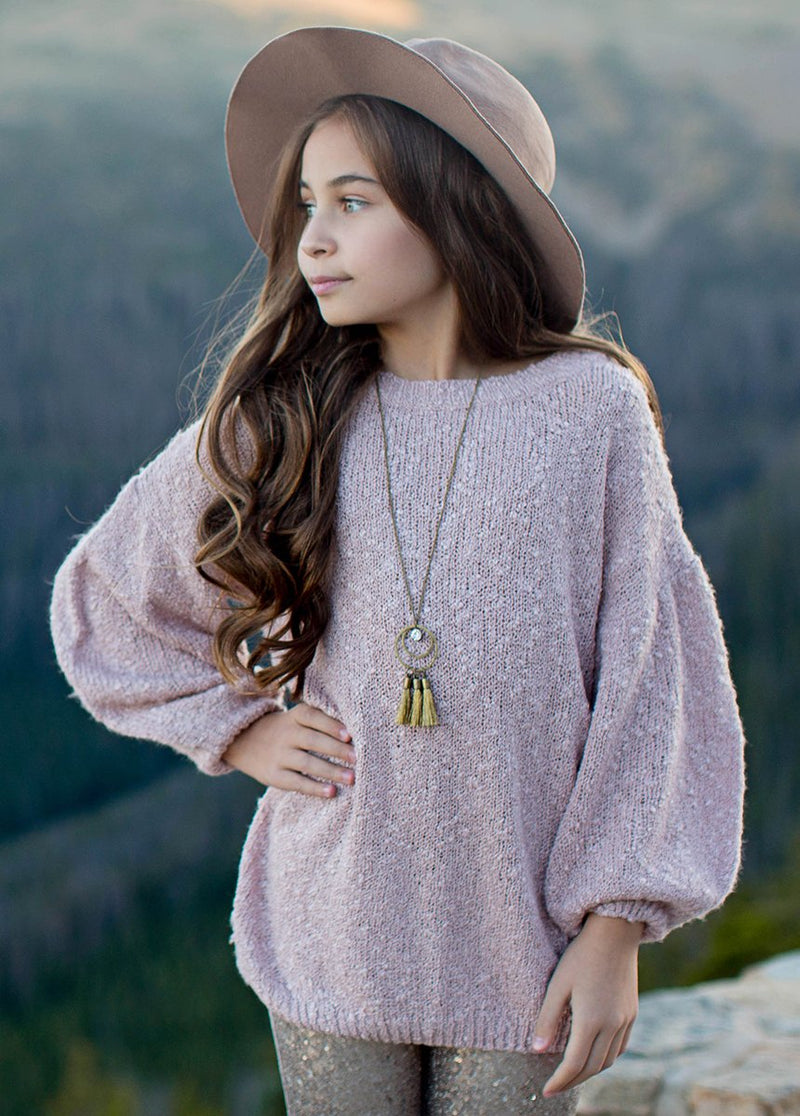 Olina Sweater in Pale Rose