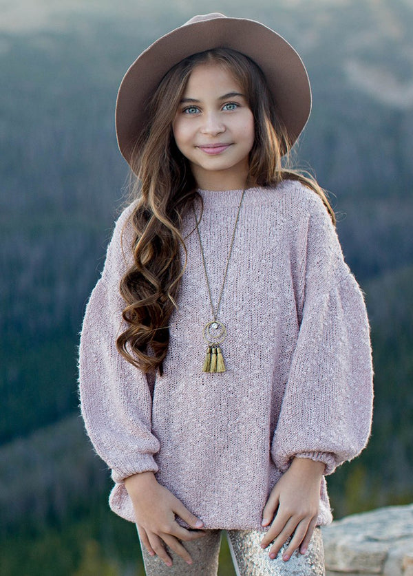 Olina Sweater in Pale Rose