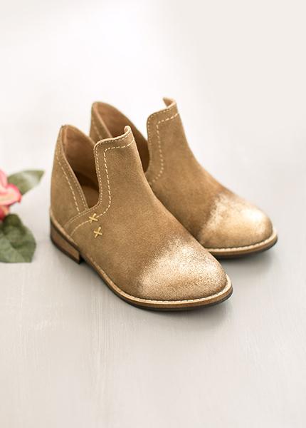 Oralie Leather Ankle Boot in Metallic