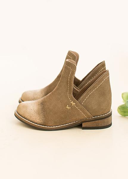 Oralie Leather Ankle Boot in Metallic