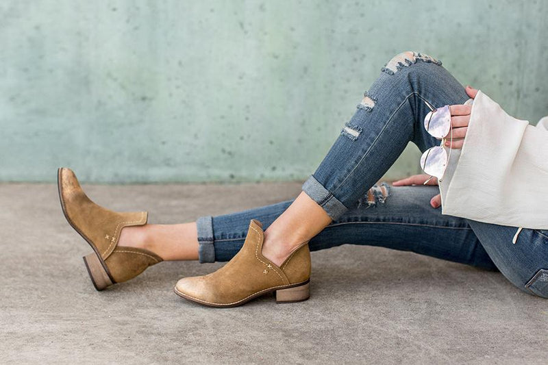 Oriana Leather Ankle Boot in Metallic