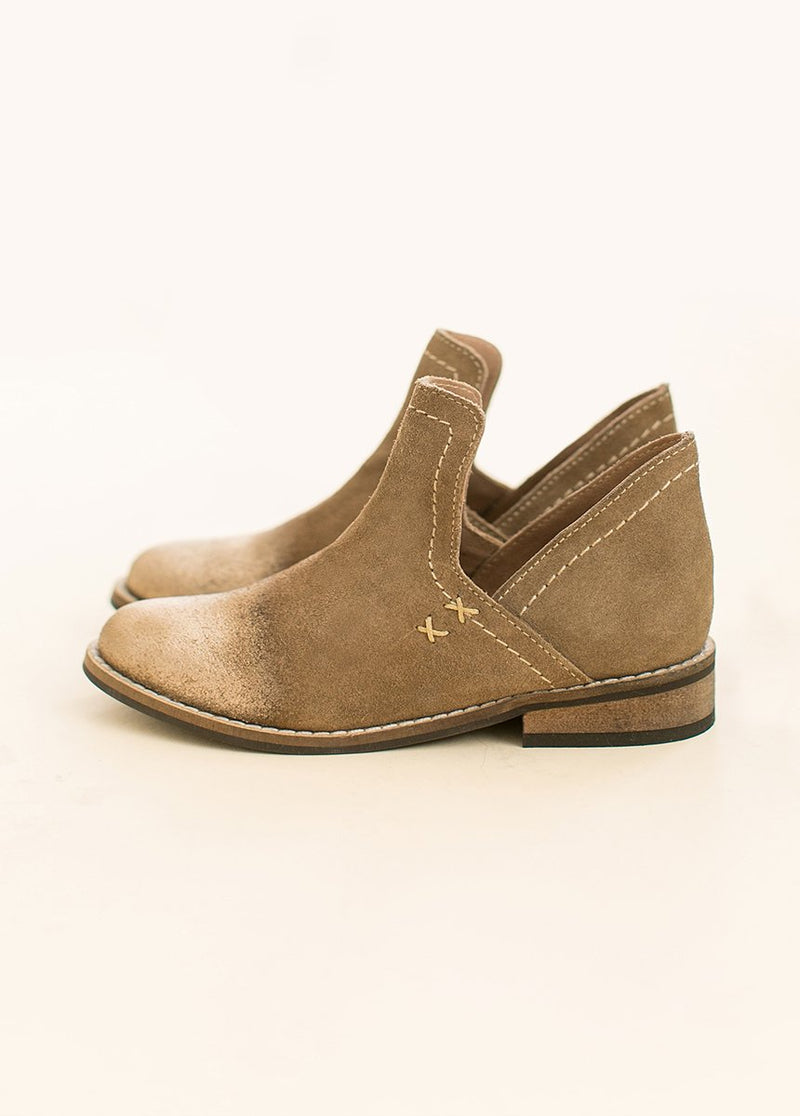 Oriana Leather Ankle Boot in Metallic