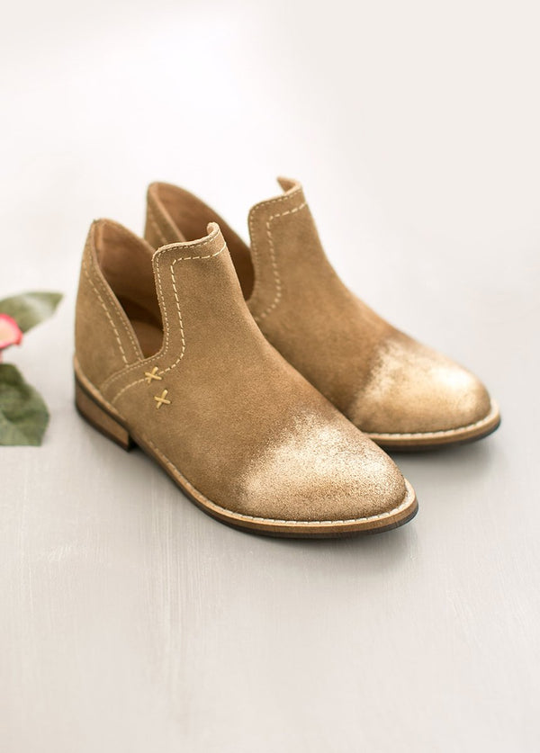Oriana Leather Ankle Boot in Metallic