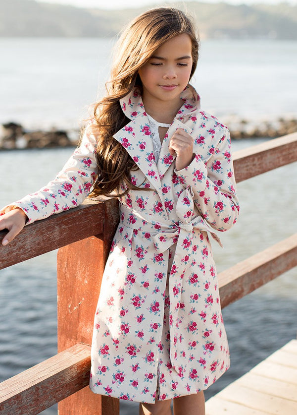 *NEW* Presley Trench Coat in Pink Floral