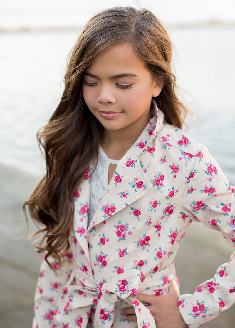 *NEW* Presley Trench Coat in Pink Floral