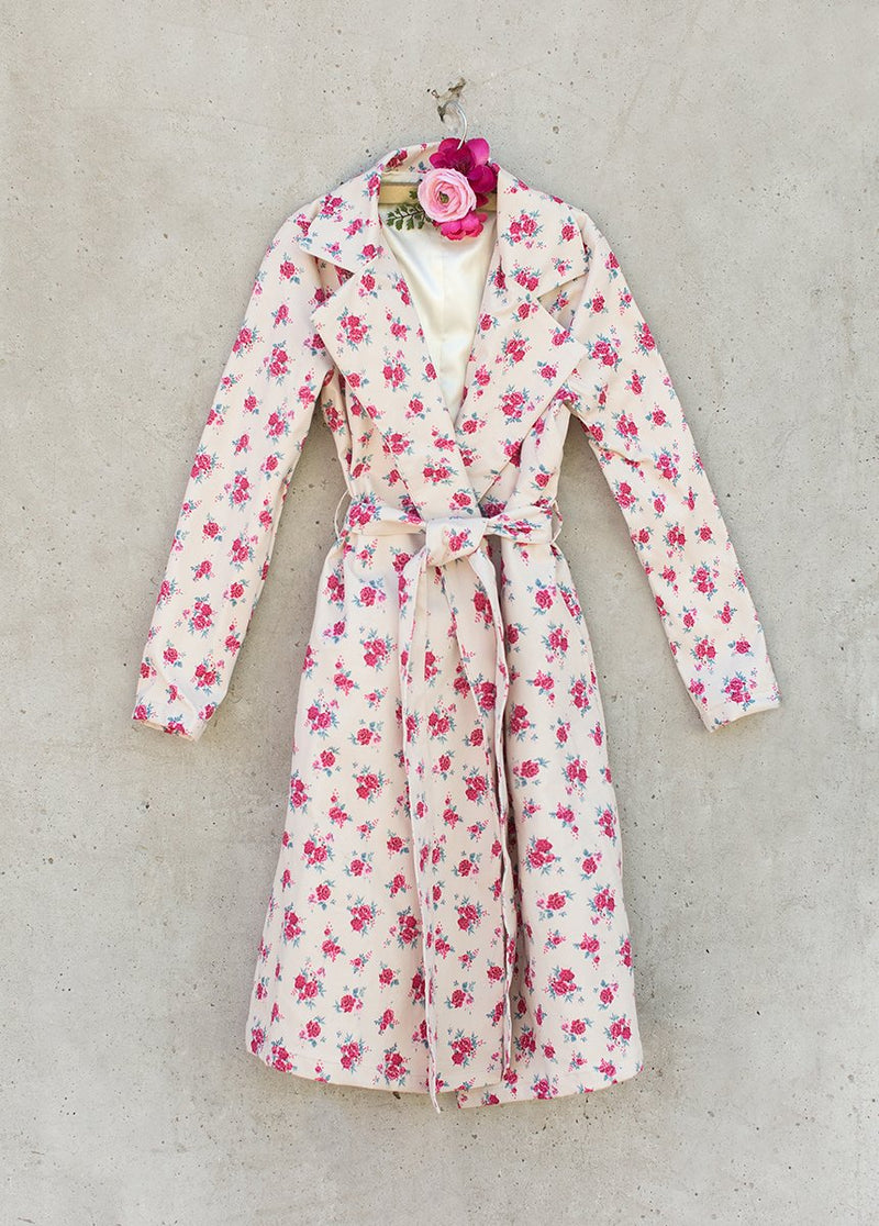 *NEW* Presley Trench Coat in Pink Floral