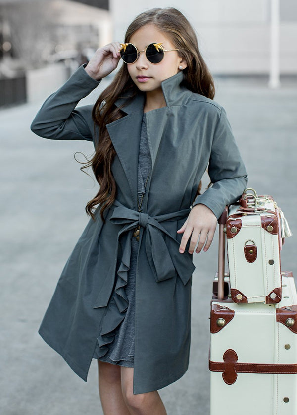 *NEW* Presley Trench Coat in Charcoal