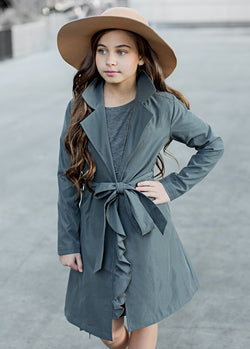 *NEW* Presley Trench Coat in Charcoal