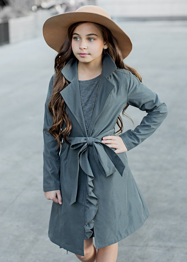 *NEW* Presley Trench Coat in Charcoal
