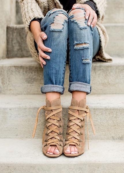 Raven Booties in Stone