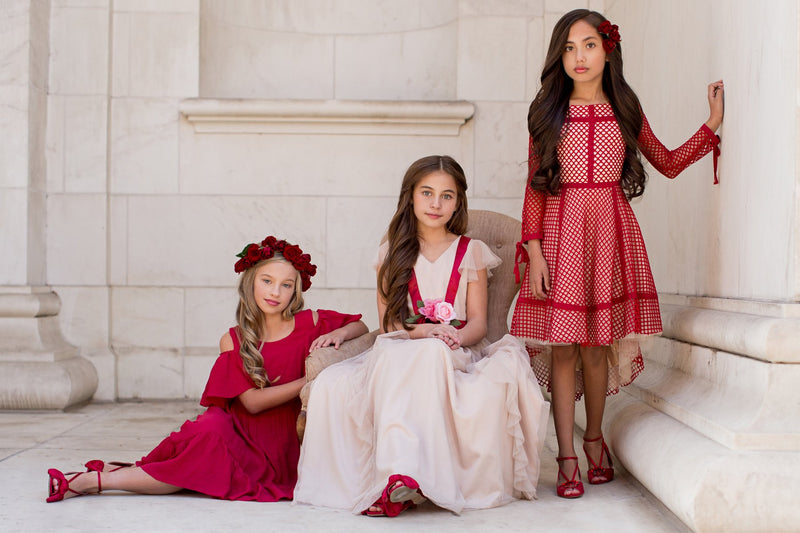 Tallulah Dress in Crimson
