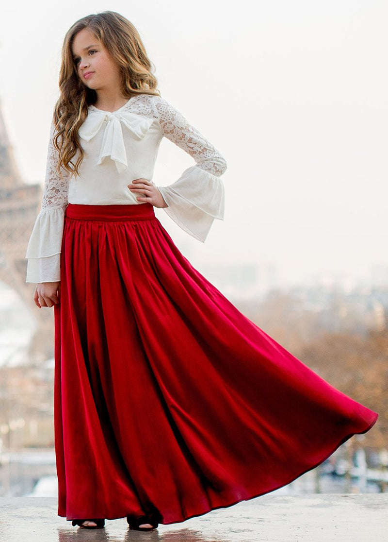 Reine Skirt in Crimson