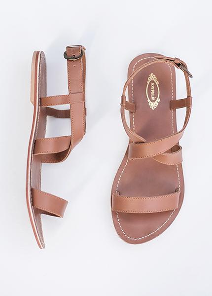 Renee Leather Sandals in Cognac