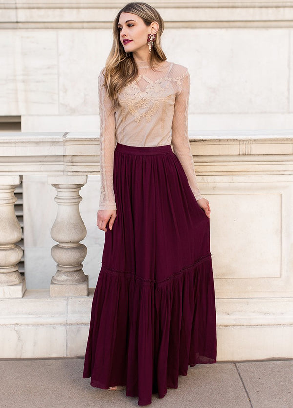 Savannah Skirt in Bordeaux