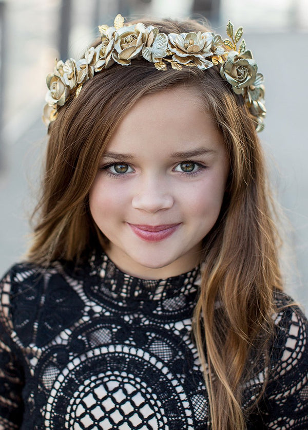Shea Flower Crown in Gold