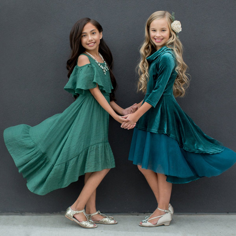 Tallulah Dress in Evergreen