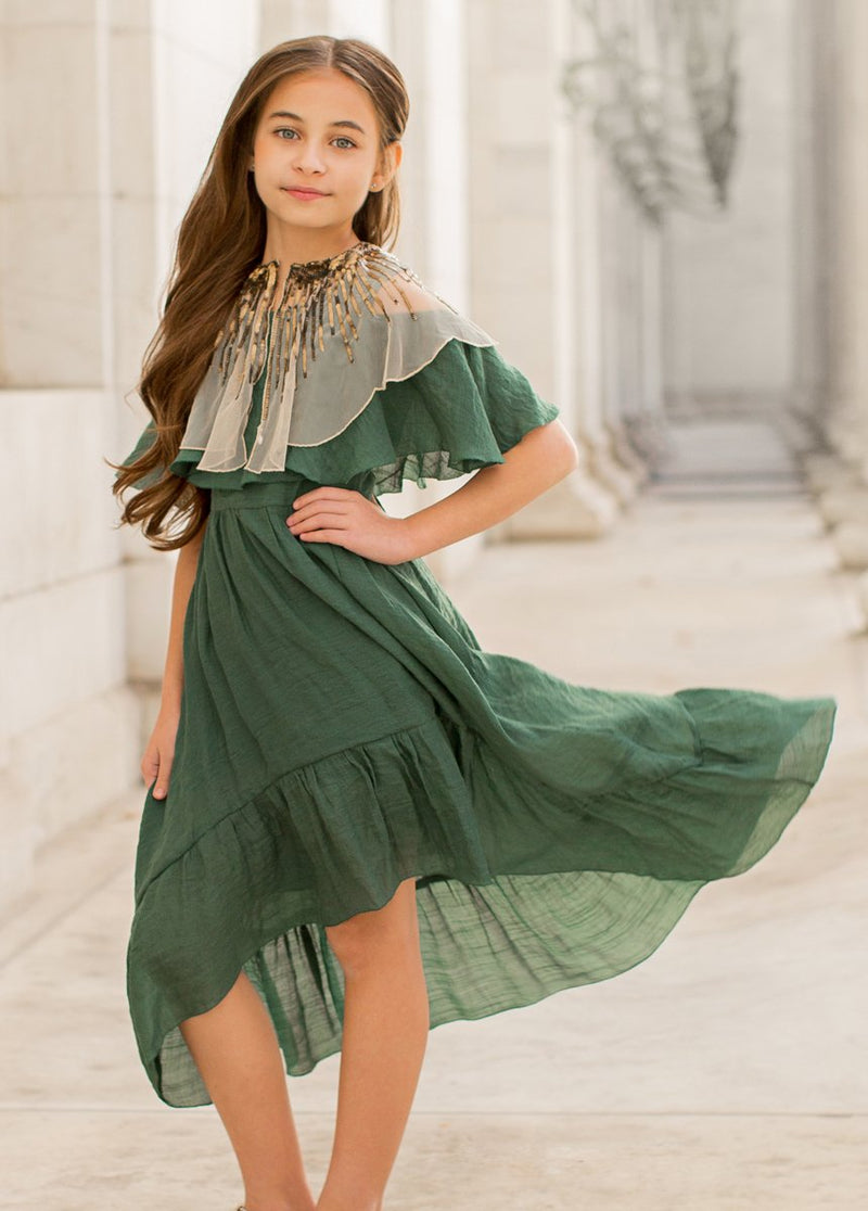 Tallulah Dress in Evergreen