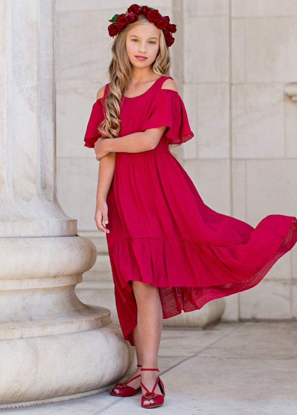 Tallulah Dress in Crimson