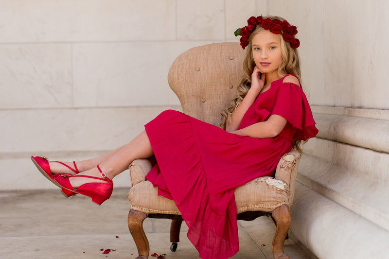 Tallulah Dress in Crimson