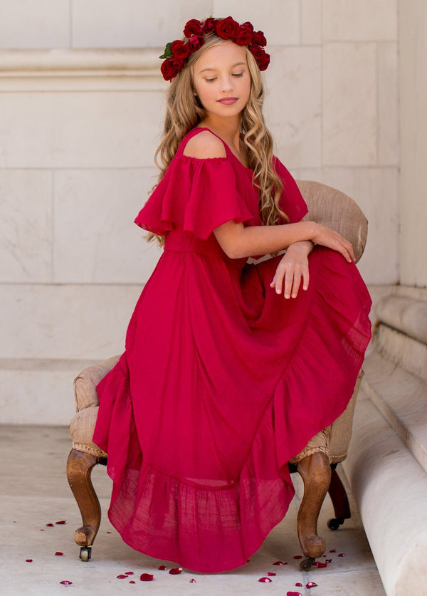 Tallulah Dress in Crimson